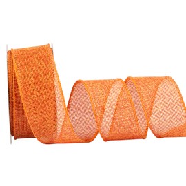 Zofrud FireBrick Burlap Ribbon - 1.5 Inch x 10 Yards | Faux Jute Wired Ribbon for Wreaths, Christmas Decorations, Rustic Weddings, and Large Bow