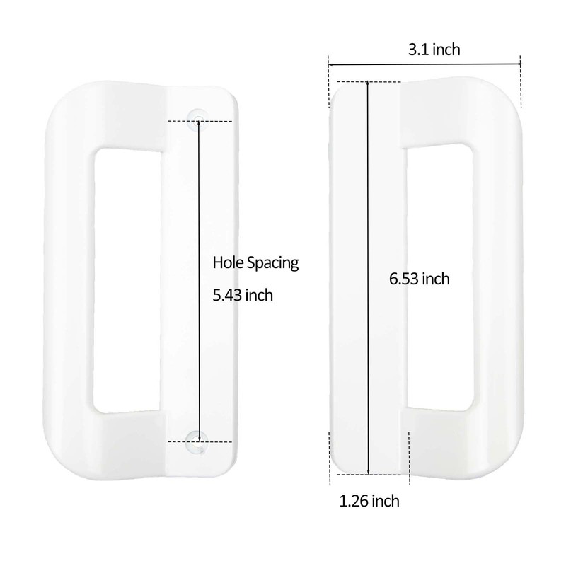 KVTTOZA Sliding Door Handle Set (No Lock, Non-Keyed), Fits 5-5/8