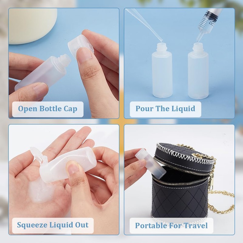 BENECREAT 10 Pcs 12ml Divided Bottles Plastic Translucent Lotion Cream