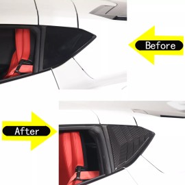 car-attention Side Window Louver Shutter Cover Trim For Corvette C8 2020-2023 Carbon Fiber ABS