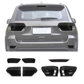 HTHE Rear Fog Light Tail Lights Lamp Frame Cover/High Mount Brake Light Cover/Rear Taillight Lamp Cover Compatible with Jeep Grand Cherokee2014-2020 Exterior Accessories (Carbon Fiber)