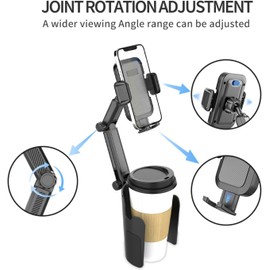 Soporte para teléfono con portavasos para automóvil con Marco de