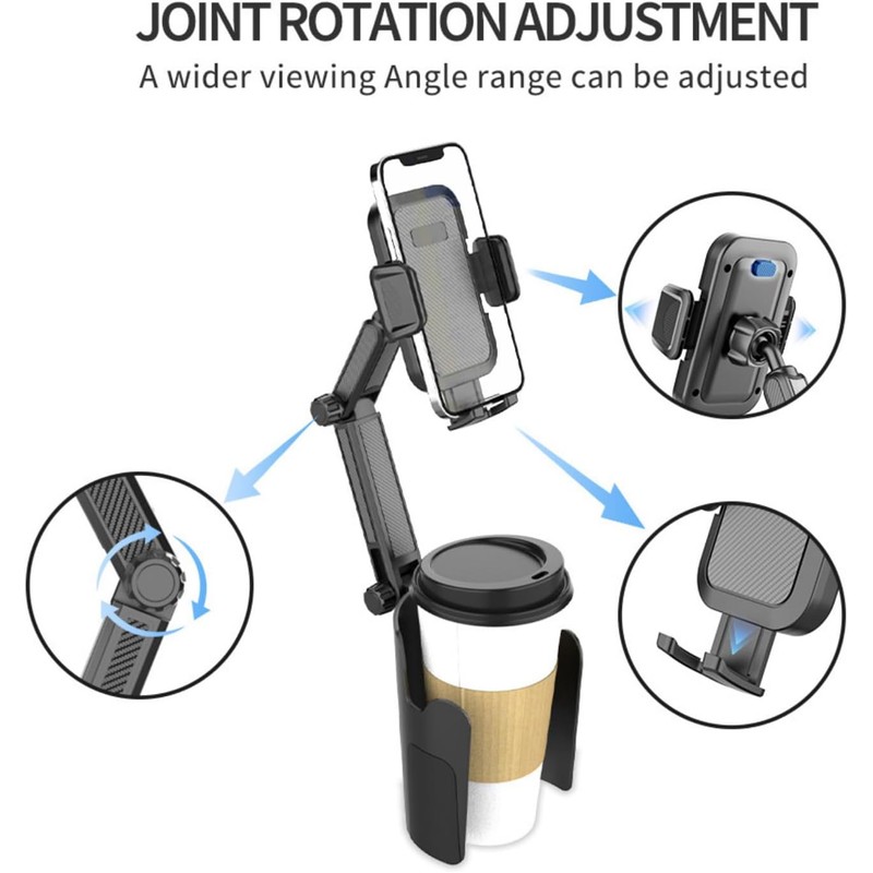 Soporte para teléfono con portavasos para automóvil con Marco de