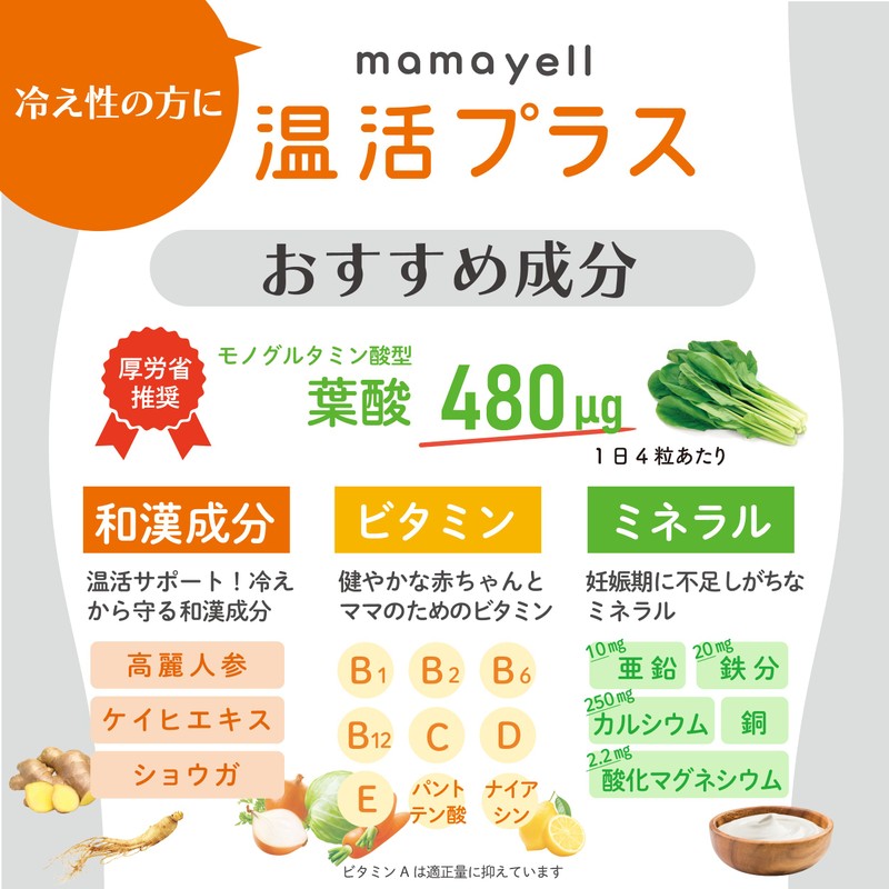 Mama Ael Warm Active Plus Folic Acid, High Formulation, 16.2