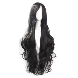 80 cm Women's Wigs Full Wig. Long Curl Wavy Curly Bangs Oblique Loose Soft Wig Harajuku Style Natural Texture High Temperature Heat Resistant Anime Cosplay Costume for One Size Fits Most -