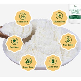 Sodium Alginate Powder 110 g, 100% Pure Food Grade Sodium Alginate, Natural Thickening Powder Gel Agent for Desserts, Balls, Ice Cream, Caviar Balls, Chopping Breaks, Vegan for Baking