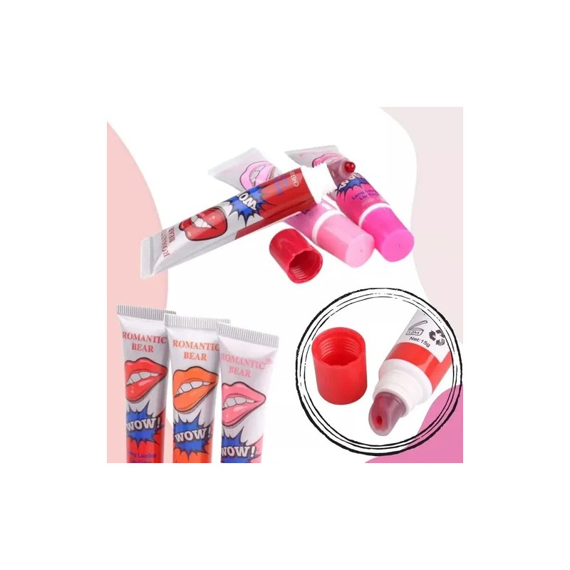 Lip Gloss Tinta Indeleble Labial Larga Duración Pack 3pz F