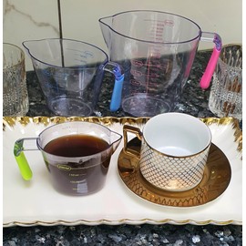 3pc Transparent Drastic Measuring Cup Set, Measuring Cup Stackable Clear Heat-Resistant Cup Easy to Read Measurements Water Measuring Cups for Home Kitchen Cooking (1 Set of 3 pcs Cup)