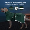 KOOGAL High Collar Waterproof Dog Raincoat Adjustable Dog Hooded Slicker