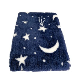 WOOF AND PUP | Non Slip Vet Bedding | Star & Moon Midnight Sky Pattern | Machine Washable | UK Manufactured | Non-slip | Dog Bed | Whelping (Medium 100cm x 75cm (40" x 30"))