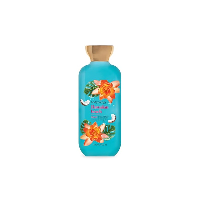Bodycology 2-in-1 Body Wash & Bubble Bath, Hawaiian Beach, 16
