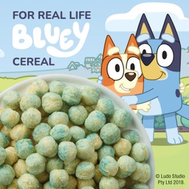 Bluey Cereal, Crispy Corn Cereal Puffs, Made with Whole Grain, Family Size, 18 oz