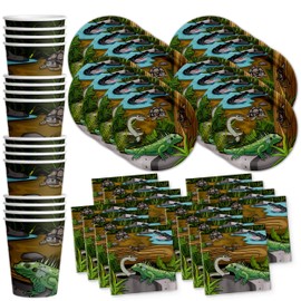 Reptile Lizard Snake Birthday Party Supplies Set Plates Napkins Cups Tableware Kit for 16