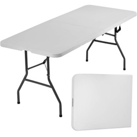 BestOffice Folding Table Camping Table Folding Table 6 Foot Plastic Table Fold Up Table Lock for Picnic Table Party Table