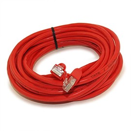MyCableMart 20ft Cat6 Ethernet RJ45 Patch Cable, Stranded, Snagless Booted, RED
