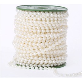 2 rollos de guirnalda de abalorio de Navidad de 33 pies de largo, cadena de perlas sintéticas, cadena de guirnalda de árbol de Navidad, decoración de árbol de Navidad, día festivo, boda, suministros