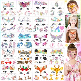 Weploda Pack of 20 Children's Tattoos, Unicorn Tattoos Set, Waterproof Children's Tattoos, Pink Unicorn Tattoo Stickers, Party Bags, Unicorn Birthday, Unicorn Gifts for Girls