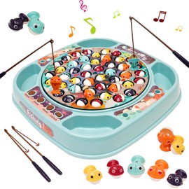 Music Toy Fishing Set with T Music and 45 Fishing Toys for Children - Educational Toy Gift for Boys and Girls from 3 Years