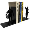 HeavenlyKraft Superhero Bookends | Decorative Bookends for Shelves | Non-Skid