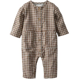 little planet by carter's Baby Jumpsuit made with Organic Cotton, Brown Checkered, 24M