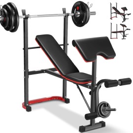 Foldable Weight Bench for Home Gym Adjustable Barbell Rack Leg Developer 660 LBS