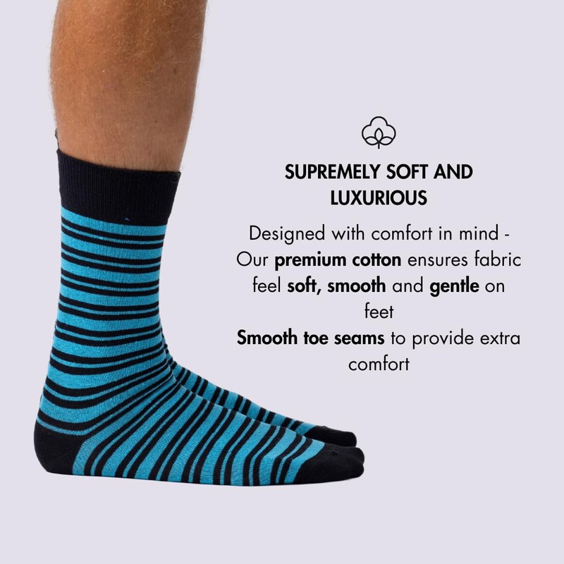 BARGAIN BUNDLE Cotton Patterned Crew Socks for Men - Size