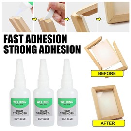 Wood Glue, 3Pcs Welding High-Strength Oily Glue, Jue Fish Glue, Universal Super Glue for Wood Working, Metal, Ceramics, Leather, Glass, Shoes, Instant Bonding, Strong Adhesion, Repairs Last Long Time