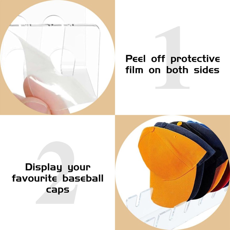 2PCS Set Baseball Cap Stand Acrylic Multifunctional Standing Hat Organizer