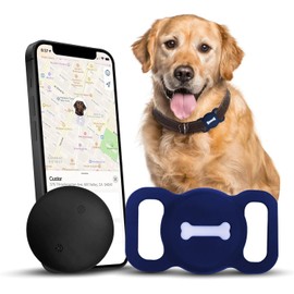 Dog Tracker, Pet Tracker with Dog Collar Tracker Holder, Dog Tracker with No Monthly Fees for Location Tracking, Work with Find My (iOS Only), Not GPS Tracker (Midnight Blue)