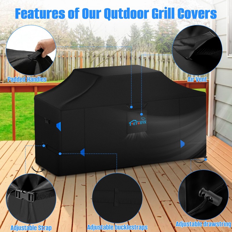SETOXYX 78 Inch Extra Large Grill Cover, 600D BBQ Cover