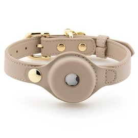 Nina Woof Cupertino - Collares para Perro, arneses y Correas Hechos de Piel Vegano con Soporte para Dispositivo de Seguimiento de Perros, Collar Ajust