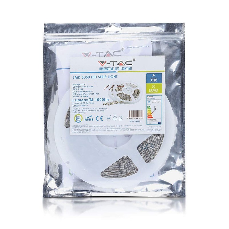 VT-5050 60 10W LED Strip Light COLORCODE:6000K IP65
