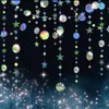 Iridescent Circle Shiny Garlands, 1Pcs Hanging and Twinkle Little Circle