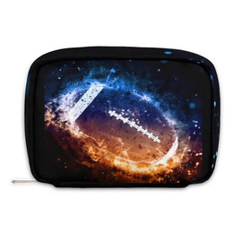 BENGRONGAE Space America Football Makeup Bag Zipper Pouch Travel Cosmetic Organizer for Women Sport Football Travel Toiletry Bag Waterproof Shaving Bag for Men Travel Toiletries