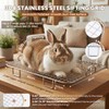 NEWTRY Stainless Steel Bunny Litter Box, Metal Grid & Deep