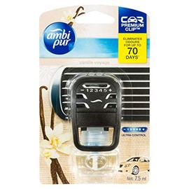 Ambi Pur Premium Clip Car Air Freshener Vanilla Voyage 7.5mL
