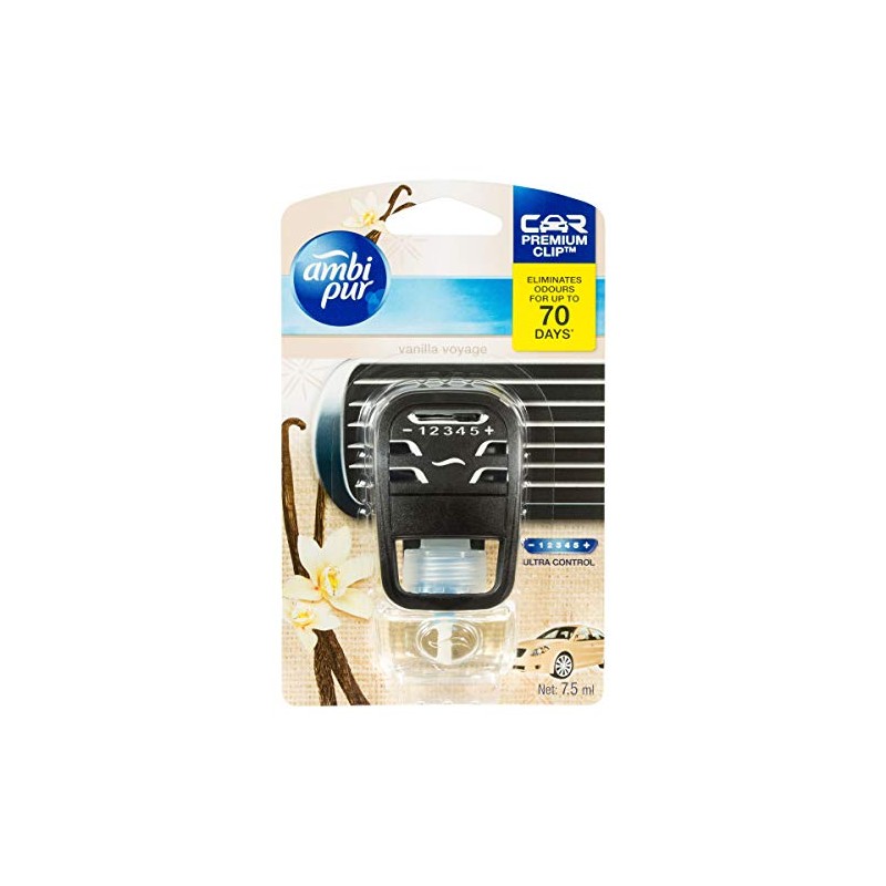 Ambi Pur Premium Clip Car Air Freshener Vanilla Voyage 7.5mL