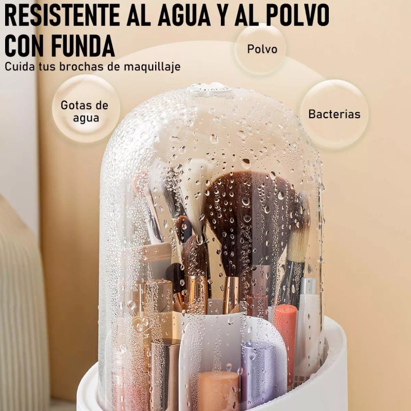 Grupo Gomar Soporte Organizador Giratorio 360° De Maquillaje Y Brochas