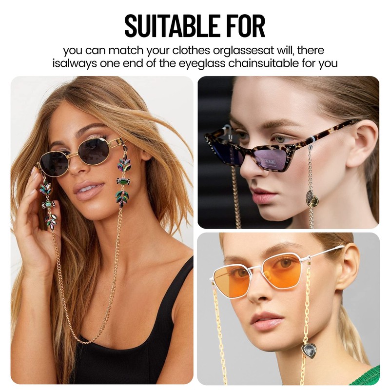 SIGZKK 60 Pcs Eyeglass Chain Ends Loop Holder Silicone Eyeglass