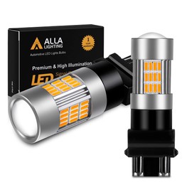 Alla Lighting 54-SMD T25 3157 3156 LED Turn Signal Light Bulbs High Power 4014 Chipsets Amber Yellow Super Bright LED 3457 4157 3157 Turn Signal Blinker Light 3156 3157 LED Bulbs Lamps Replacement