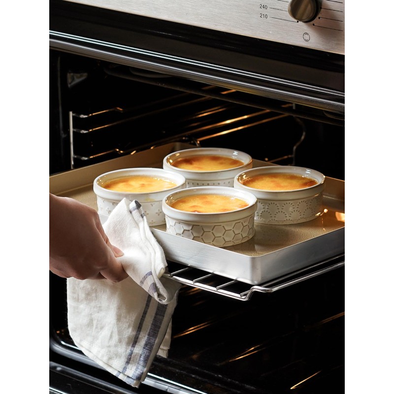 LE TAUCI Ramekins 4 oz Oven Safe for Creme Brulee,