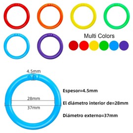 THJOPOKEEL 102 Anillos de plástico de carpetas, Flexible plastic book rings for scrapbook notebook keychain, Anillos de hojas de sueltas de plástico anillos flexibles multicolores de libros.