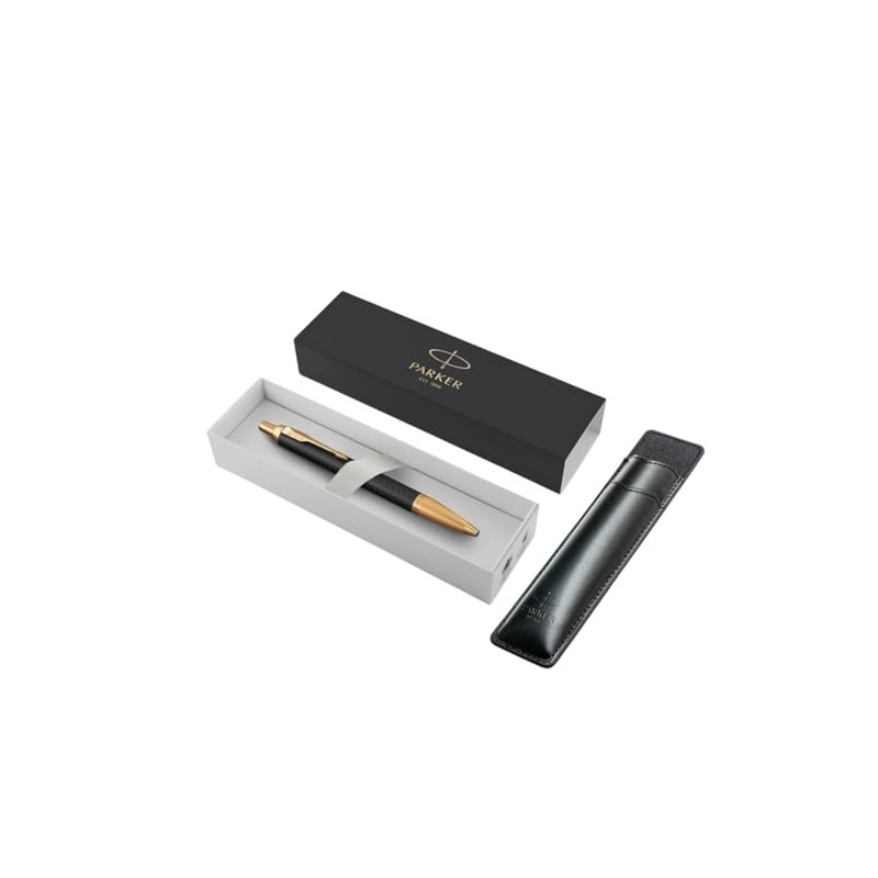 Parker IM Premium Black GT Kugelschreiber + schwarze Hülle -