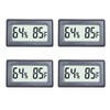 DollaTek 4pcs Mini Digital Thermometer Hygrometer Meter Gauge Indoor Large