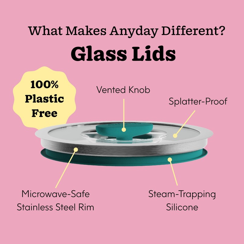 Anyday 4-Cup Microwave Cookware & Glass Container with Glass Lid,