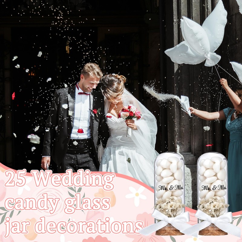 Gandeer 50 Sets Wedding Candy Favors for Guests (White)