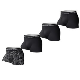 Pair of Thieves Every Day Kit Soft Cotton Trunks for Men Pack (4 Pack), Black, X-Large