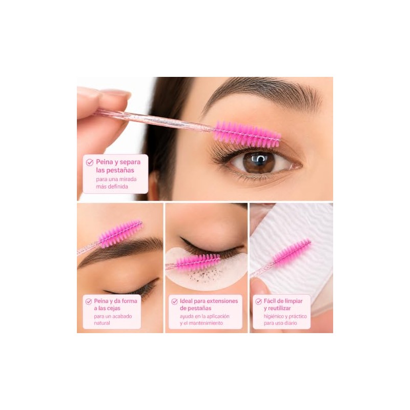 200 Piezas Cepillo Para Pestañas y Cejas, Varillas de Rímel