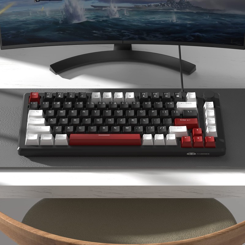 MageGee 75% Mechanical Gaming Keyboard, Compact Blue Backlit Wired Gaming