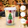 Xuelimei 16oz Christmas Disposable Plastic Cups with Strawless Sip Lids-Xmas
